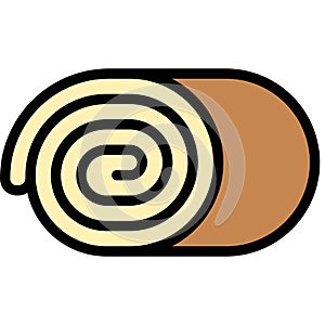 Swiss roll icon, Bakery and baking related vector