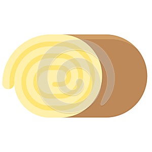 Swiss roll icon, Bakery and baking related vector