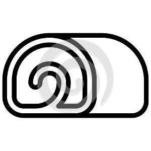 Swiss roll icon, Bakery and baking related vector