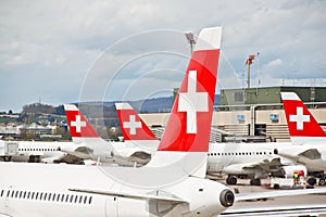 SWISS's air crafts at Zurich airport 4