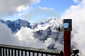 Swiss snowy mountains seen from the Schilthorn
