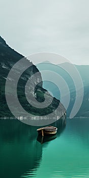 Swiss Style Photography: Small Boat On A Lake In Atmospheric Landscapes