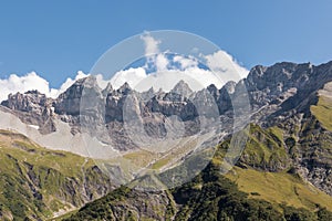 Swiss tectonic arena Sardona with Glarus Thrust photo