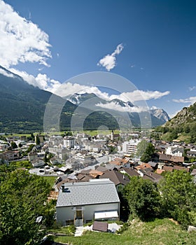 Swiss town of Gampel