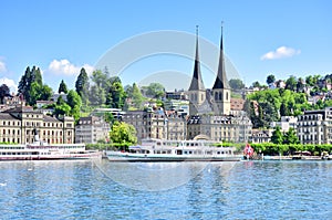 Swiss town and lake Lucerne