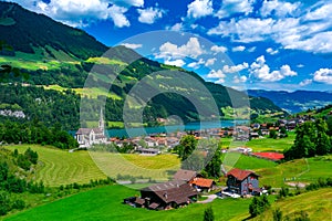 Swiss village Lungern, Switzerland photo