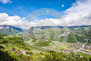 Swiss village in valley near Reichenbach