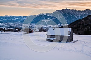 Swiss Winter - Huts in the snow