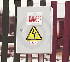 Switch control panel 220 volt danger