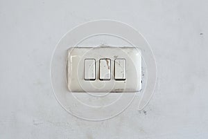 Switch on dirty white wall, turn off