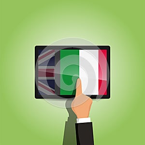 Switch from english to italian language e-learning platform