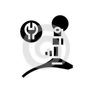 switch front adjustment and replacement glyph icon vector illustration