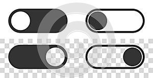 Switch icon. Toggle button. Ui slider for web and mobile app. Outline icon isolated on transparent background. Interface for