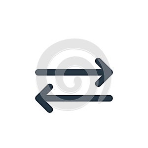 switch icon vector from arrows concept. Thin line illustration of switch editable stroke. switch linear sign for use on web and