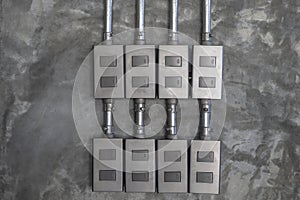 Switch light gray black with cement background