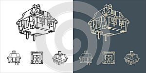 Switch Mechanical keyboard wireframe blueprint