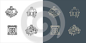 Switch Mechanical keyboard wireframe blueprint