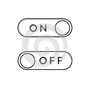 Switch On Off button outline icon, vector illustration