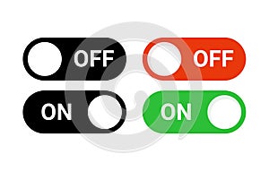 Switch off on button toggle digital turn icon. On off slider activate vector mobile app ui