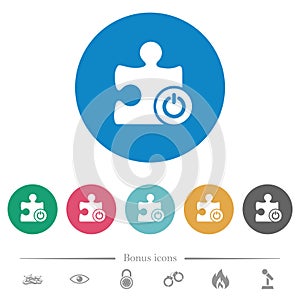 Switch on off plugin flat round icons