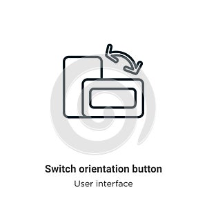 Switch orientation button outline vector icon. Thin line black switch orientation button icon, flat vector simple element