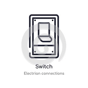 switch outline icon. isolated line vector illustration from electrian connections collection. editable thin stroke switch icon on