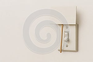 A switch with a sign in his hands as a symbol of protest. Space for text.