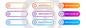 Switch toggle button On Off gradient . Vector isolated icon. Gradient web ui design. Power switch icon. Round button. Button with