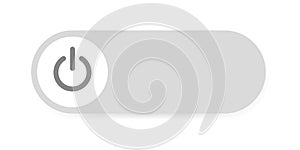 Switch toggle button . Power button icon . Grey button off on , vector illustration . White background
