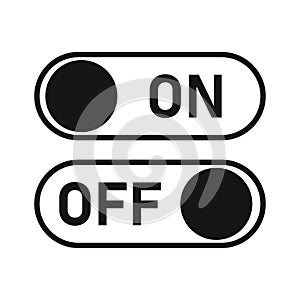 Switch toggle button vector icon, simple on off slider