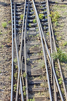 Switch train tracks in depot