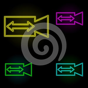 Switch video sign neon color set icon. Simple thin line, outline vector of image icons for ui and ux, website or mobile