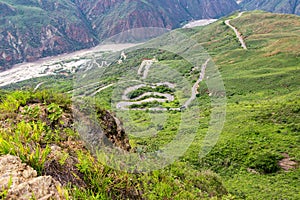 Switchback Road in Chicamocha Canyon