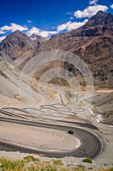 Switchbacks in chilean Andes