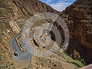 switchbacks of the dades gorges in the mountains of Morocco
