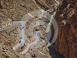 switchbacks of the dades gorges in the mountains of Morocco