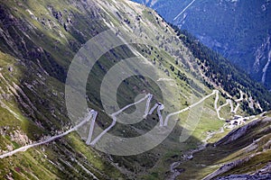 Switchbacks of the Italian highest mountain pass