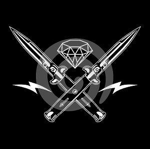 Switchblade knife and diamond