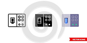 Switchboard icon of 3 types color, black and white, outline. Isolated vector sign symbol