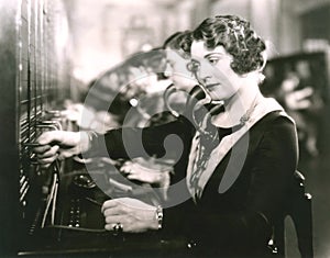 Switchboard operators at work