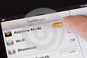 Switching to Airplane mode on an iPad