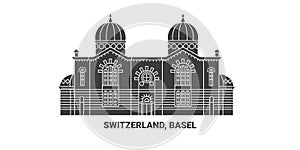 Switzerland, Basel, travel landmark vector illustration