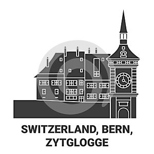 Switzerland, Bern, Zytglogge travel landmark vector illustration