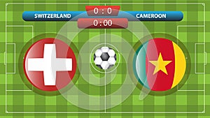 Switzerland and Cameroon soccer match template