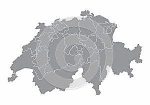 Switzerland cantons map