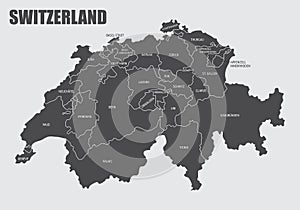 Switzerland cantons map