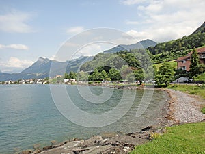 Switzerland city scape travel mania beautiful lake summer times