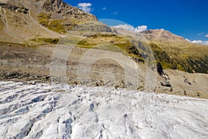 Switzerland, Engadine, Morteratsch Glacier, aerial (September 2019