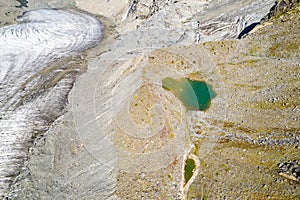 Switzerland, Engadine, Morteratsch Glacier, aerial (September 2019