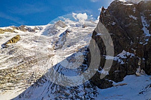 Switzerland, Engadine, Morteratsch Glacier, aerial (September 2019)